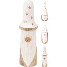 Tomte Trä Natur Avlång Spetsig mössa 21 cm