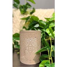 Ljushållare Bågar Ringar Mönstrad Metall Taupe 18 cm