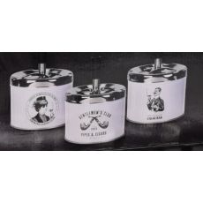 Askfat Snurr Pipor Dam Herr Metall Vit