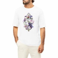 Curlicue - Oversized ekologisk t-shirt med blommotiv