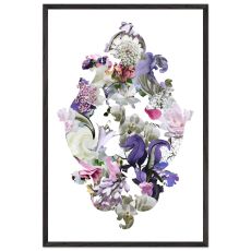 Curlicue - Premium inramat konsttryck med vackert blommotiv