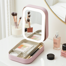 Makeup Organizer With LED Mirror