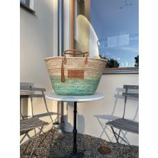 Natural & Turquoise Palm Beach Bag