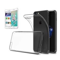 Transparent TPU skal +2st skärmskydd till iPhone 7/8