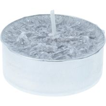 Ljus Värmeljus 12-pack Vita Silver Glitter