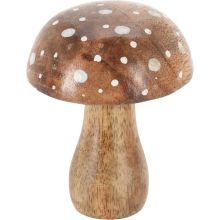 Svamp Grön Brun Beige Dekoration Trä 9x15 cm