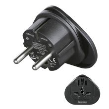 Reseadapter Typ E/F Universal Världen-EU Svart
