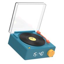 Högtalare Väckarklocka Vinyl Retro Blå