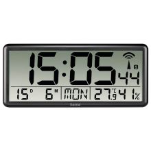 Väggklocka Digital Jumbo Radiosynkroniserad Svart