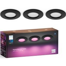Slim Downlight S 90mm White and Color Ambiance Svart 3-pack