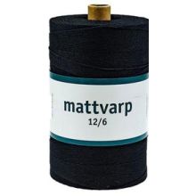 Extra stark Mattvarp 12/6 Svart - 500 gr / rulle  - 100% ekologisk bomullsmattvarp