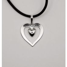 LEV NU-silverhalsband Ställbar svart läderrem