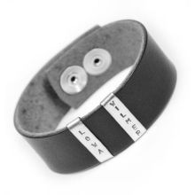 Läderarmband med silverbrickor