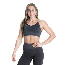 Curve Scrunch Bra, black melange, large