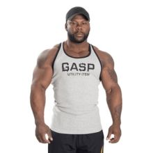 Ribbed T-back, grey melange, large