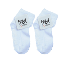 Enfärgad babysocka vit