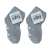Enfärgad babysocka grå