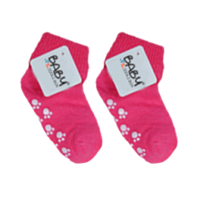 Enfärgad babysocka röd