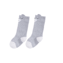 Djurmotiv knähöga babysockor grå