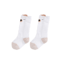 Djurmotiv knähöga babysockor vit
