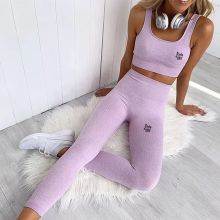 Chia ribbed Soft Rose Gym/Yoga-set