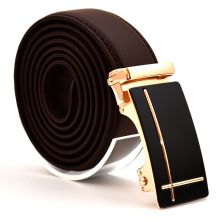 Läderbälte stripe brun 1012B