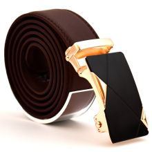 Läderbälte stripe brun 1013B
