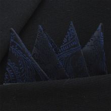 Färdigvikt bröstnäsduk Paisley  Marin