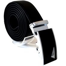 Läderbälte stripe svart 994