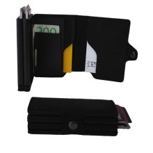 Plånbok med dubbla korthållare Safecard Konstläder Svart