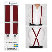 Svenska hängslen  Smala Vinröda