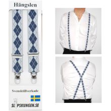 Svenska hängslen  Smala Silvergrårutig