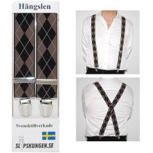 Svenska hängslen  Breda Brunrutig