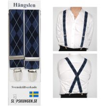 Svenska hängslen  Breda Blårutig