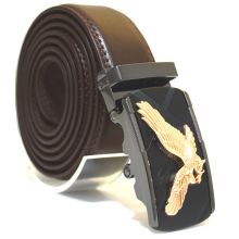 Läderbälte stripe brun 1001 B