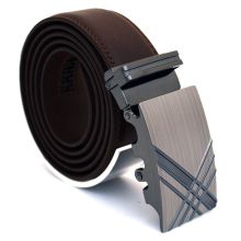 Läderbälte stripe brun 974B