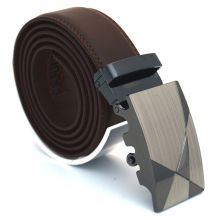 Läderbälte stripe brun 975B
