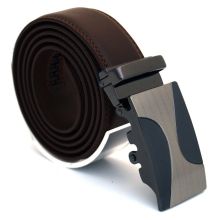 Läderbälte stripe brun 976B