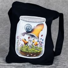 Tygkasse med långt band - Life in a jar, Snail