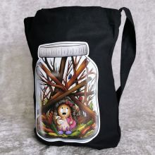 Tygkasse med långt band - Life in a jar, Hedgehog