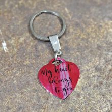 Nyckelring, hjärta - My heart belongs to you
