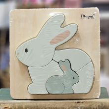 Träpussel - Kaniner,  5 bitar