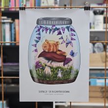Affisch - Life in a jar, Sleeping cat