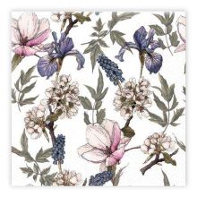 Servetter Blommor Pastell 33x33cm 20-pack
