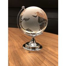 Glasglob 6 cm Silver/Vit