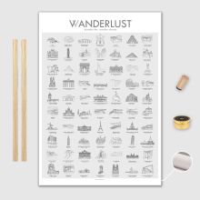 Europa Canvas Poster 50x70cm VVanderlust med trälist