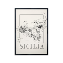 Vinkarta Sicilia 50x70cm