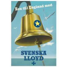 Skeppsklocka Svenska Lloyd 1954, affisch 21x30cm