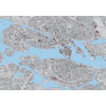 Stockholm by Kartbutiken 100x70cm (grå-blå)