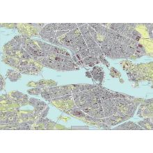 Stockholm by Kartbutiken 100x70cm (grå-grön)